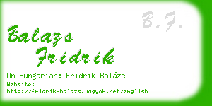 balazs fridrik business card